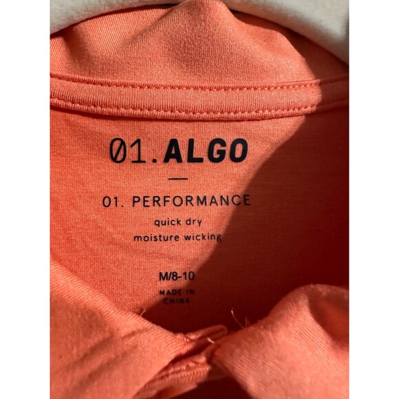01. Algo Boys Quick Dry Performance Long Sleeve Polo Size M 8/10 NWOT - Picture 3 of 5